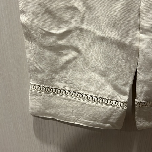 Club Monaco Womens Size 00 straight leg crop pants linen blend fully lined capri - Picture 5 of 9